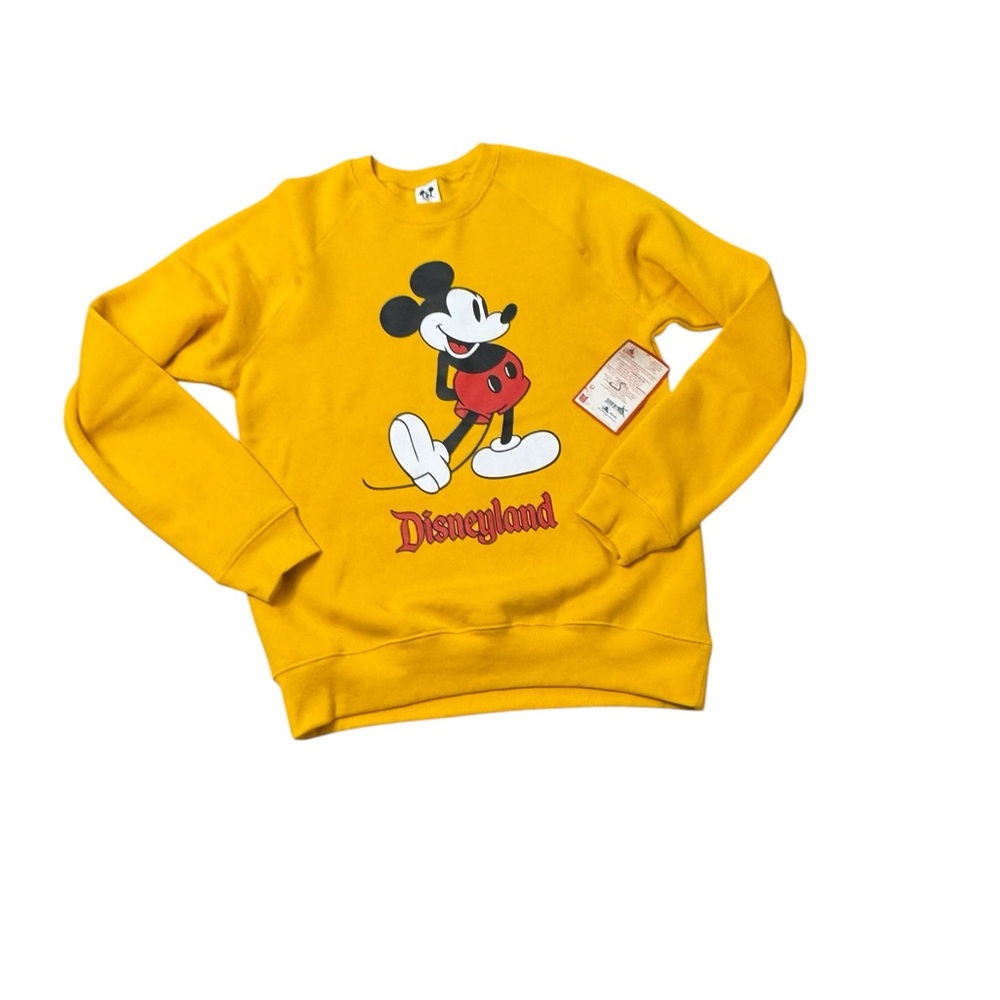 Disney | Mustard Yellow Mickey Graphic Crewneck Sweatshirt New With Tags Small - Picture 2 of 12
